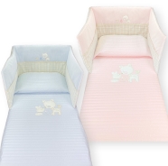 ONLY EMBROIDERED BED QUILT BUMPER h45cm SATIN COTTON 140x110-180x45cm