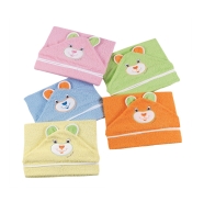 HOODED TOWEL BATHROBE WITH EAR TERRY 100% COTTON 75x75 cm  EMBROIDERED