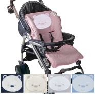 COVER STROLLER EMBROIDERED SPONGE 100% COTTON WITH HOLES FOR LIFE BELTS