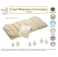 COPRI MATERASSO CARROZZINA+ FODERA BIO 100%COTONE NATURALE MISURA 70x35 cm