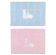 D05 COPERTA CULLA RICAMATA 100% FILO DI COTONE MISURA 70x85cm - ESTIVO