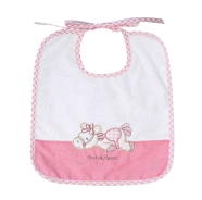 BAVAGLIO BABY MISURA MEDIA RICAMATO SPUGNA 100% COTONE MISURA 20x25 cm