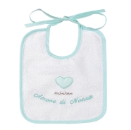 BAVAGLIO BABY MISURA MEDIA RICAMATO SPUGNA 100% COTONE MISURA 20x25 cm AMORE DI NONNA