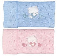 D70 COPERTA CULLA RICAMATA 100% FILO DI COTONE MISURA 70x85 cm - ESTIVA
