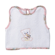 BIB WITH SLEEVES EMBROIDERED TERRY 100% COTTON 30x35 CM