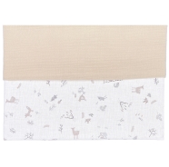 D96 COPERTA CULLA  DOPPIO STRATO GARZA E COTONE STAMPATO 100% COTONE - MISURE: 80X70 cm