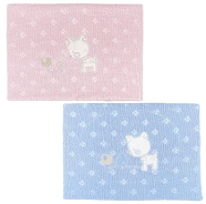 D90 COPERTA CULLA RICAMATA 100% COTONE SENZA LENZUOLO E FEDERA -MISURA 70x85 cm