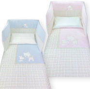 REMOVABLE BED QUILT +BUMPER+PILLOW CASE 140x110-180x40/50-57x38