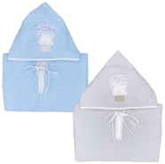 D78 ACCAPPATOIO PONCHO SPUGNA 100% COTONE RICAMATO TG.1/3 ANNI