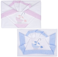 EMBROIDERED CRADLE SHEET+ FITTED+PILLOW CASE 100% COTTON 110x80-100x50-37x28 cm