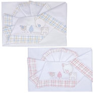 D90 LENZUOLO CULLA RICAMATO 110x80 +SOTTO da 35/43 a 70/82 + FEDERA 37x28 cm 100% COTONE