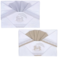 LENZUOLO CULLA RICAMATO 110x80 + SOTTO MAXI da 45/60 a 90/105 + FEDERA 37x28 cm-100% COTONE