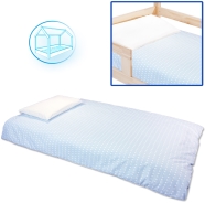 PIUMOTTO LETTO ESTRAIBILE CON ALETTE + FEDERA - MONTESSORI MISURE 150x180 - 37x28 cm