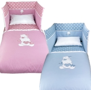 REMOVABLE BED QUILT +BUMPER h45 + PILLOW CASE 140x110-180x45-57x38cm