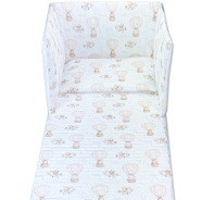 TRAPUNTA LETTO STAMPA MONGOLFIERA + PARACOLPI H45 cm MISURE 140x110-180x45cm ESTIVA