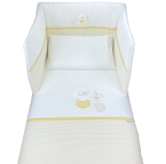 SACO EDREDON CUNA BORDADO + SACO ALMOHADA 100% ALGODO 140x110 - 57x38 cm