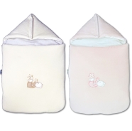 D05 SACCO PASSEGGIO RICAMATO CON ASOLE CINTURE SICUREZZA MULTIFUNZIONE COTONE 80x40cm