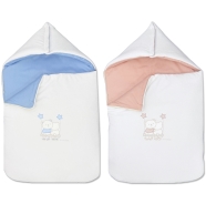D04 SACCO PASSEGGIO RICAMATO ASOLE CINTURE SICUREZZA MULTIFUNZIONE COTONE 80x40cm