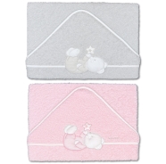 D05 ACCAPPATOIO TRIANGOLO SPUGNA 100% COTONE RICAMATO - MISURA 75X75 cm