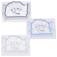 LENZUOLO CULLA RICAMATO 110x80 + SOTTO MAXI da 45/60 a 90/105 + FEDERA 37x28 cm-100% COTONE