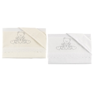 LENZUOLO CULLA+SOTTO 110x80 +SOTTO da 35/43 a 70/82 +FEDERA 37x28 cm 100% COTONE