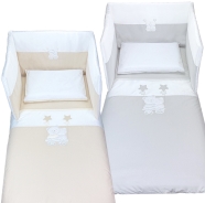 D04 SACCO PIUMOTTO LETTO + FEDERA  - RICAMATO 100% COTONE MISURE 140x110 - 37x28 cm