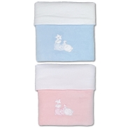 D05 COPERTA CULLA RICAMATA IMBOTTITO FALDA 80 gr JERSEY MISURA 70x80 cm