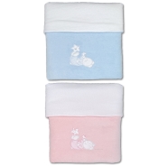 JERSEY CRADLE BLANKET PADDED 80gr 100% COTTON 70x80 cm EMBROIDERED