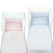 D04 TRAPUNTINO LETTO ESTIVO RICAMATO + PARACOLPI H45 cm MISURE: 140x110 - 180x45cm