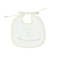 BAVAGLIO BABY MISURA PICCOLA RICAMATO SPUGNA 100% COTONE MISURA 18x20 cm AMORE DI NONNA