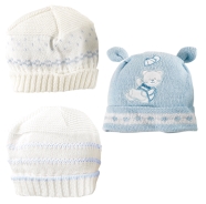 GORRO DE BEBE INVERNAL LANA MEZCLADA 0/3 MESES - Talla nica