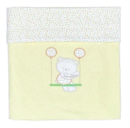 CRADLE SUMMER BLANKET JERSEY 100% COTTON 70x80 cm EMBROIDERED