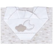 LENZUOLO CULLA RICAMATO 110x80 + SOTTO MAXI da 45/60 a 90/105 + FEDERA 37x28 cm-100% COTONE