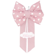 NEWBORN BOW PERSONALIZED HEARTS FANTASY - 100%COTTON 30X50 CM