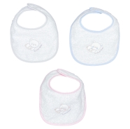D91 BAVAGLIO MISURA PICCOLA RICAMATO SPUGNA 100% COTONE MIS.18x20 cm STRAP VELCRO -TPU
