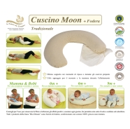 CUSCINO MOON TRADIZIONALE IN PULA DI FARRO BIOLOGICA+FODERA COTONE 100% NATURALE - 140cm