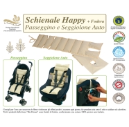 SCHIENALE HAPPY PASSEGGINO E SEGGIOLINO AUTO+FODERA 100% COTONE NATURALE