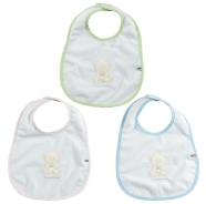 BAVAGLIO BABY RICAMATO IN SPUGNA IMPERMEABILE TPU 20x25 cm CON VELCRO