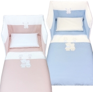 D04 PIUMOTTO LETTO ESTRAIBILE RICAMATO+PARACOLPI H45 cm+ FEDERA 140x110-180x45-57x38