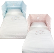 D71 TRAPUNTA LETTO RICAMATA +PARACOLPI H45CM 110x140-180x45 cm