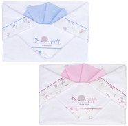 EMBROIDERED CRADLE SHEET+ FITTED+PILLOW CASE 100% COTTON 110x80 - 100x50 - 37x28 cm