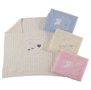 R35 CRADLE BLANKET EMBROIDERED MIXED WOOL 70x80 cm