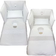 D34 EMBROIDERED BED SACK +PILLOW CASE 100% COTTON 140x110 - 57x38 cm