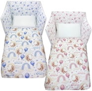 EMBROIDERED BED SACK +PILLOW CASE 100% COTTON 140x110 - 57x38 cm