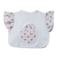 BIB WITH SLEEVES EMBROIDERED TERRY 100% COTTON 30x35 CM