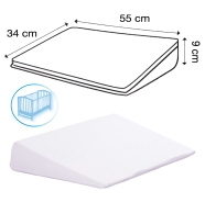 ANTIREFLUX BED PILLOW CASE REMOVABLE COTTON FABRIC 34x55x9 cm