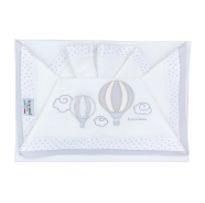 D01 EMBROIDERED CRADLE SHEET+ FITTED+PILLOW CASE 100% COTTON 110x80-100x50-37x28 cm