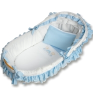 CRADLE SHEET+PILLOW CASE+ FITTED EMBROIDERED 100% COTTON 110x80-100x50-37x28cm