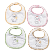 BAVAGLIO BABY MISURA PICCOLA RICAMATO SPUGNA 100% COTONE MISURA 18x20 cm STRAP VELCRO