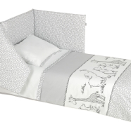 REMOVABLE BED QUILT +BUMPER h45+PILLOW CASE 140x110-180x45-57x38cm PRINTED